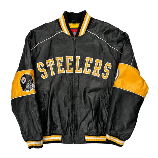 Steelers Nfl Football Varsity Jacket - 2XL Black Polyester