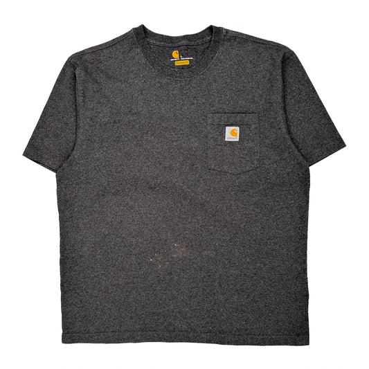 Carhartt T-Shirt - Large Grey Cotton