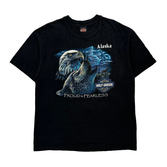 Alaska Harley Davidson Graphic T-Shirt - XL Black Cotton