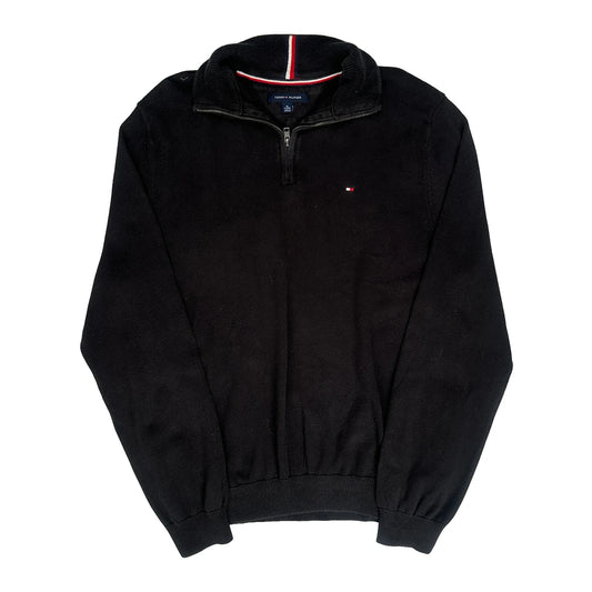Vintage Tommy Hilfiger 1/4 Zip - No Size Black Cotton