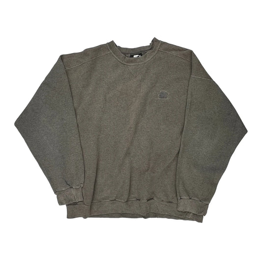 Starter Sweatshirt - Large Grey Cotton Blend