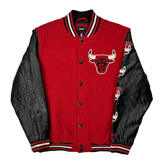 Chicago Bulls Unk Graphic Varsity Jacket - XL Red Leather