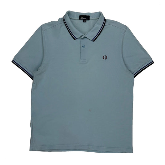 Fred Perry Polo Shirt - XL Blue Cotton