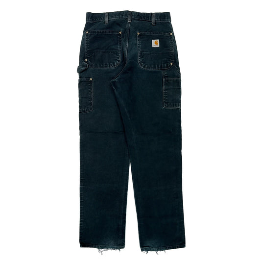 Carhartt Double Knee Carpenter Trousers - 30W 30L Dark Wash Cotton