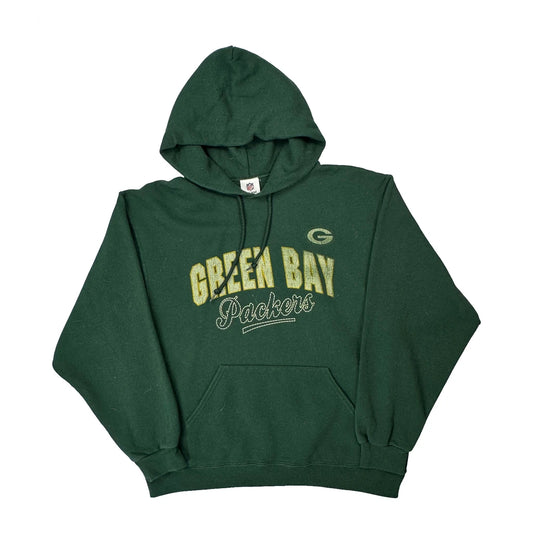 Vintage Green Bay Packers Nfl Hoodie - Large Green Cotton