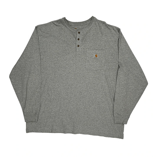 Carhartt Long Sleeve T-Shirt - 2XL Grey Cotton