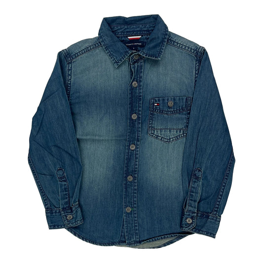 Vintage Age 5 Tommy Hilfiger Denim Shirt - Small Blue Denim