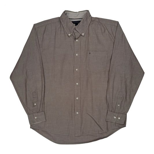 Vintage Tommy Hilfiger Shirt - Large Brown Cotton