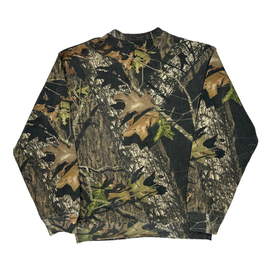 Mossy Oak Camo Long Sleeve T-Shirt - Medium Camo Cotton Blend