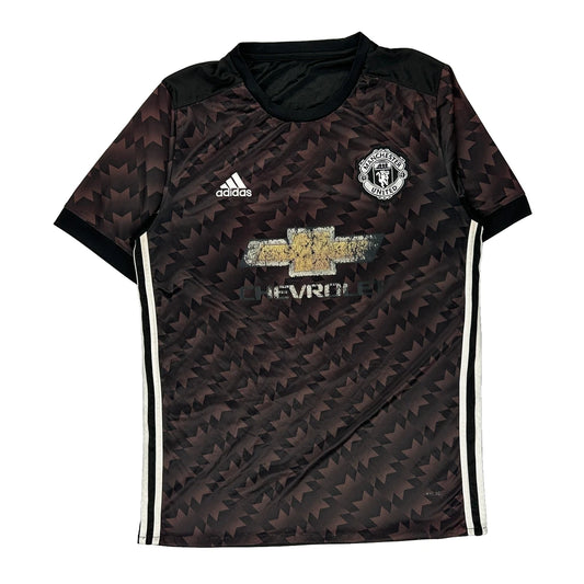 Manchester United Away 2017-18 Adidas Football Shirt - Medium Black Polyester