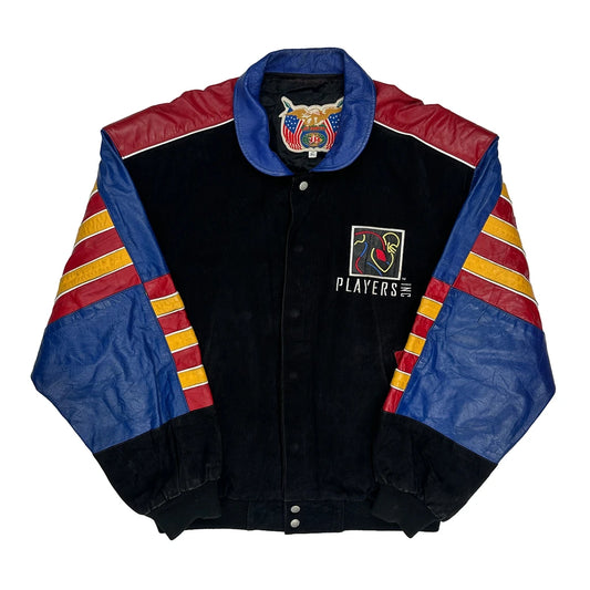 Players Inc Jh Designs Graphic Varsity Jacket - XL Black Leather