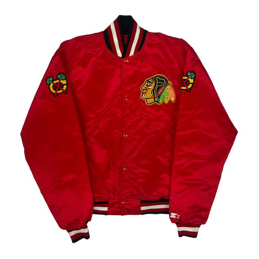 Chicago Blackhawks Starter Varsity Jacket - Large Red Polyester
