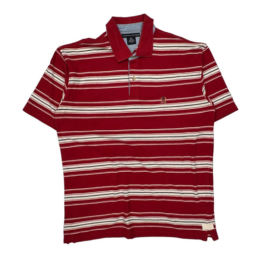 Tommy Hilfiger Striped Polo Shirt - 2XL Red Cotton