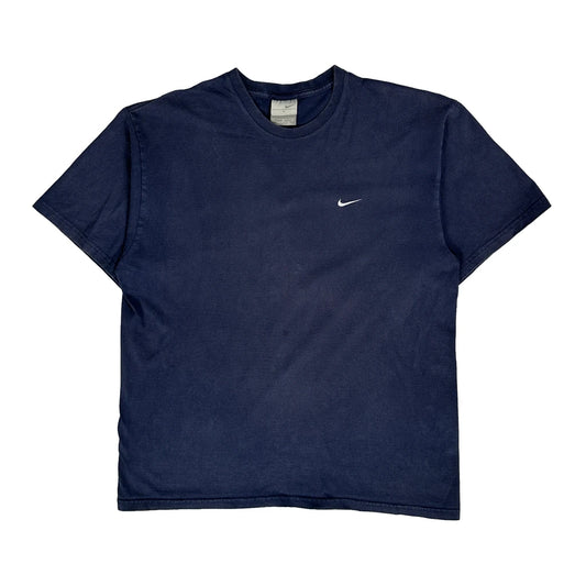 Nike T-Shirt - Large Navy Cotton