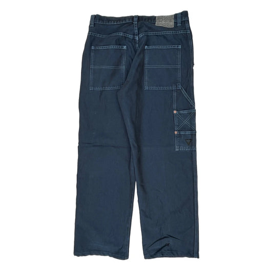 Made In USA 90S Guess Carpenter Trousers - 32W 30L Blue Cotton Blend