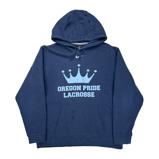 Oregon Pride Lacrosse Nike Graphic Hoodie - Large Blue Cotton