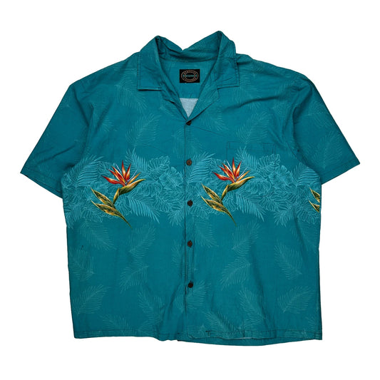 Reserve Floral Hawaiian Shirt - XL Blue Cotton