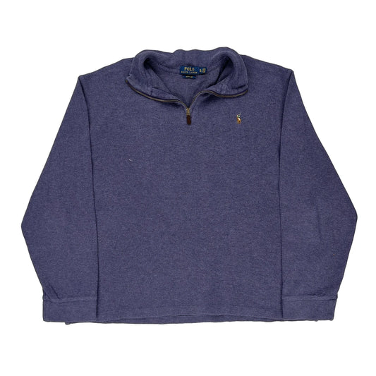 Polo By Ralph Lauren 1/4 Zip - XL Purple Cotton