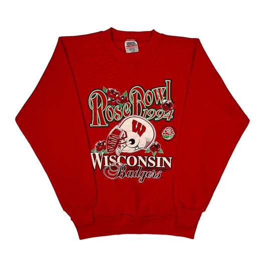 Wisconsin Badgers Oneita College Sweatshirt - Medium Red Polyester Blend