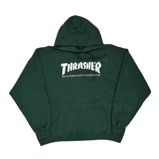 Skateboard Magazine Thrasher Graphic Hoodie - XL Green Cotton