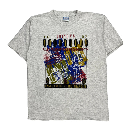 Triathlon Championships All Sport Single Stitch T-Shirt - Large Grey Cotton