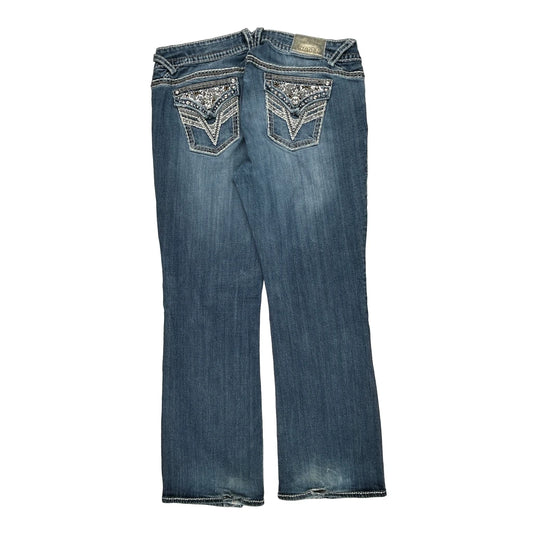 Unbranded Studded Jeans - 34W UK 14 Blue Cotton