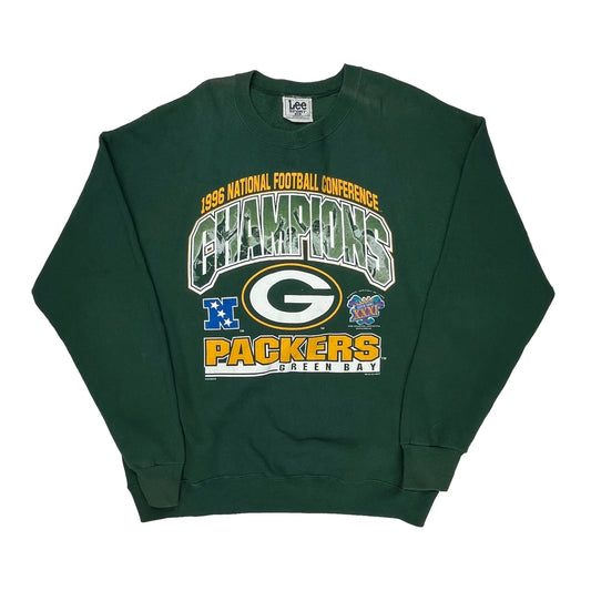 Vintage Green Bay Packers Lee Sport Football Sweatshirt - XL Green Cotton