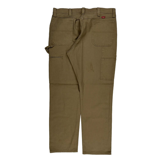 Wrangler Carpenter Trousers - 38W 34L Khaki Cotton