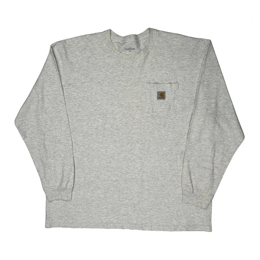Carhartt Long Sleeve T-Shirt - XL Grey Cotton