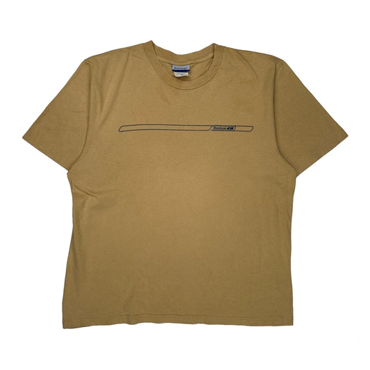 Reebok T-Shirt - Large Brown Cotton