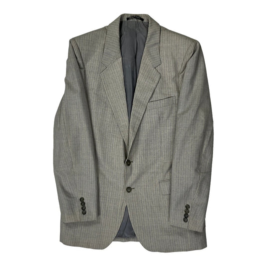 Made In France Yves Saint Laurent Pinstripe Blazer - Small Beige Wool