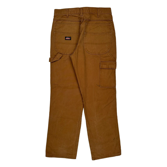 Dickies Double Knee Carpenter Trousers - 32W 32L Brown Cotton