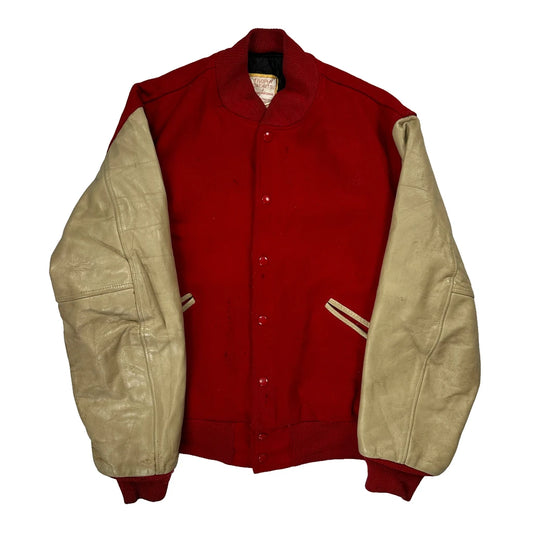 Panthers Trophy Jackets College Varsity Jacket - Medium Beige Leather