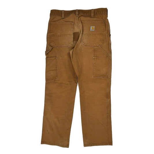 Carhartt Double Knee Carpenter Trousers - 32W 30L Brown Cotton