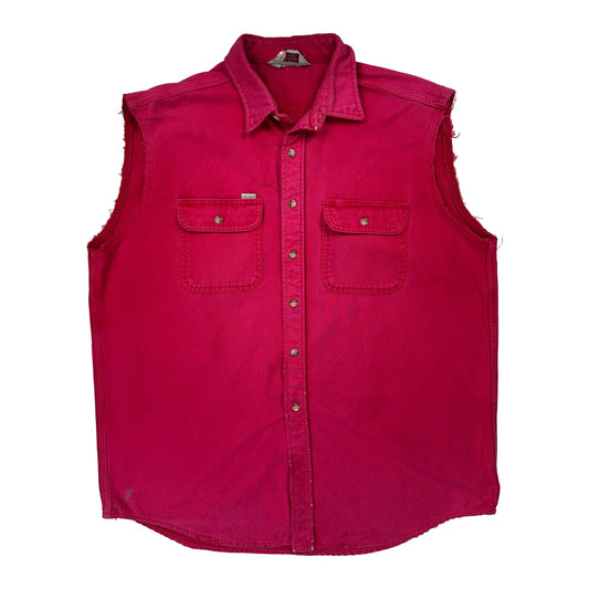 Carhartt Cut Off Shirt - 2XL Red Cotton