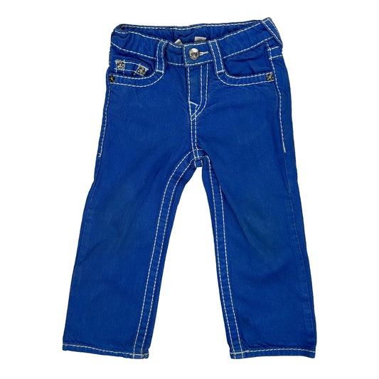 Age 3 True Religion Contrast Stitch Jeans - XS Blue Cotton