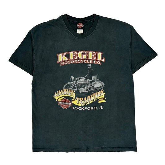 Kegel Rockford Harley Davidson Graphic T-Shirt - XL Black Cotton