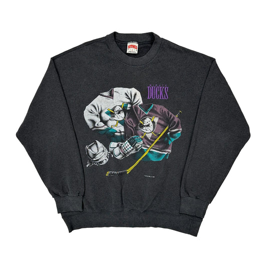 Mighty Ducks Nutmeg Nhl Sweatshirt - Large Grey Cotton