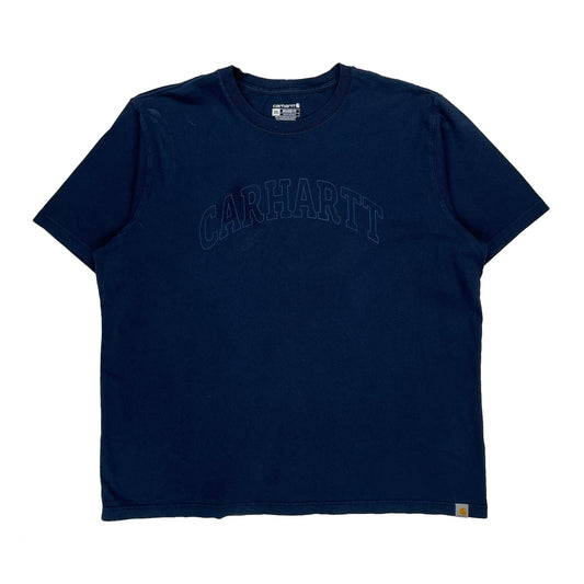 Carhartt Spellout T-Shirt - 2XL Blue Cotton
