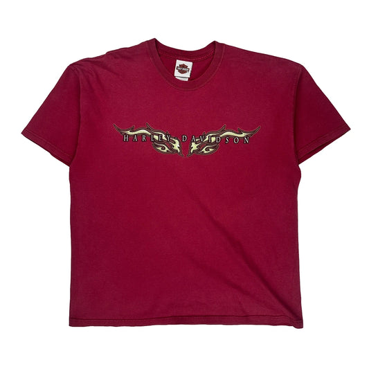 Vintage Rehoboth Beach Harley Davidson Graphic T-Shirt - XL Red Cotton