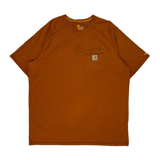 Carhartt T-Shirt - 2XL Orange Cotton Blend