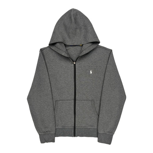 Vintage Polo By Ralph Lauren Hoodie - Medium Gray Cotton Blend