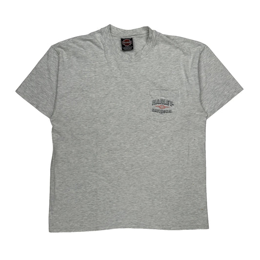 Chicago Harley Davidson Graphic T-Shirt - XL Grey Cotton