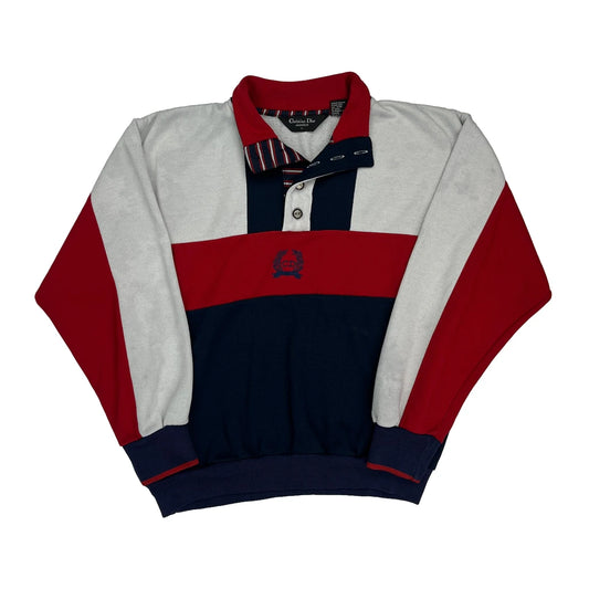 Christian Dior Striped Track Jacket - Large Grey Polyester Blend