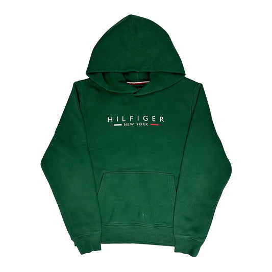 Tommy Hilfiger Spellout Hoodie - Medium Green Cotton