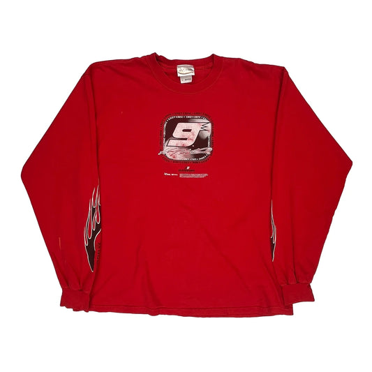 Dodge Chase Authentics Nascar Long Sleeve T-Shirt - XL Red Cotton