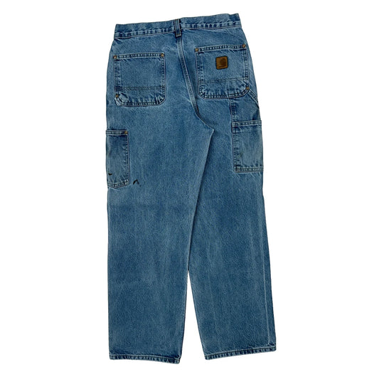 Carhartt Double Knee Carpenter Jeans - 28W 30L Blue Cotton