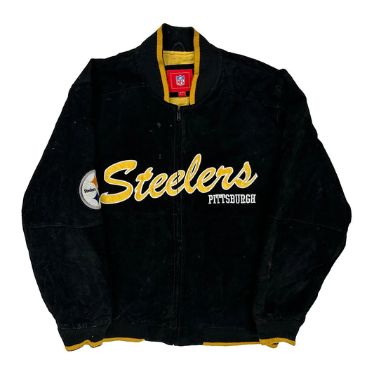 Pittsburgh Steelers Nfl Varsity Jacket - XL Black Suede