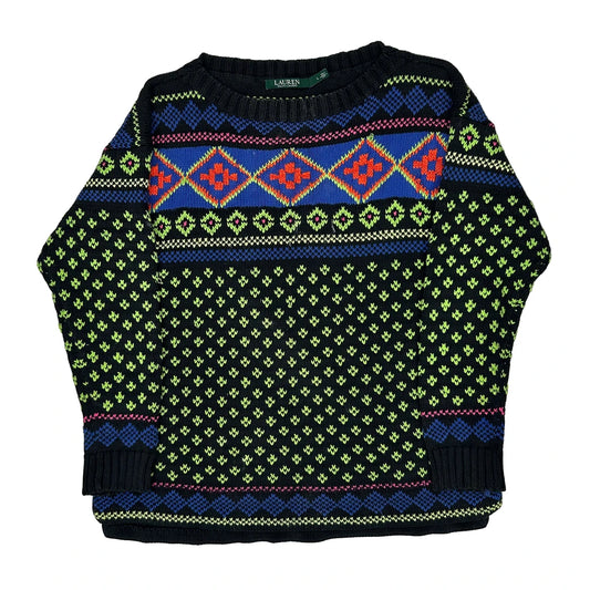 Ralph Lauren Christmas Jumper - Large Black Wool