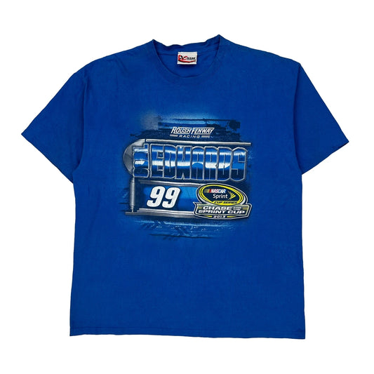 Roush Fenway Racing Chase Authentics Nascar T-Shirt - Large Blue Cotton